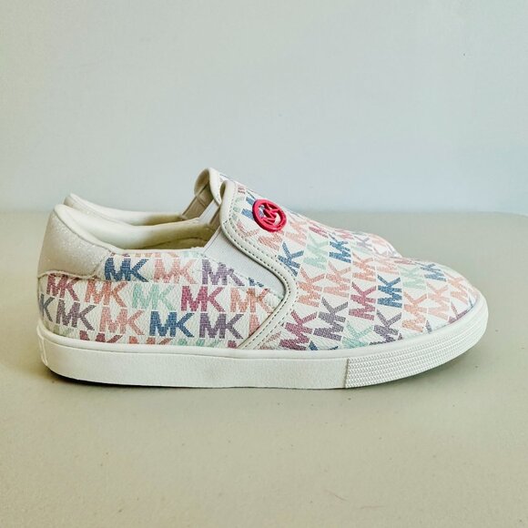 NEW MICHAEL KORS TEDDI MULTICOLOR SIGNATURE MK LOGO BARBIECORE SLIP-ON - Picture 3 of 9